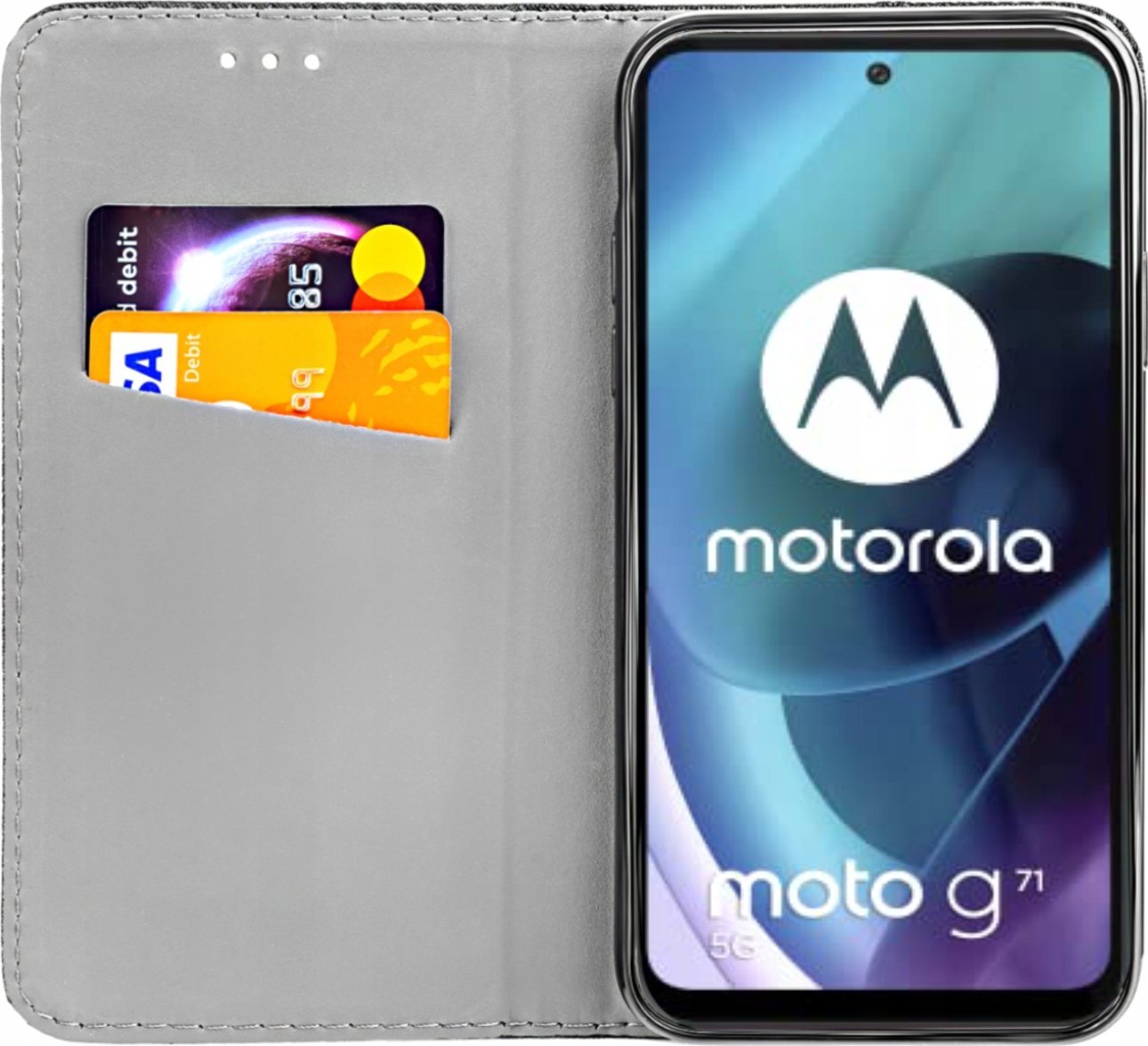 Hello Case ETUI Z KLAPKĄ DO MOTOROLA MOTO G71 5G CZARNE ZAMYKANE MAGNETYCZNE KABURA