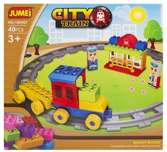 Klocki Jumei 3+ City KOLEJKA 40 elementów, 28x26cm