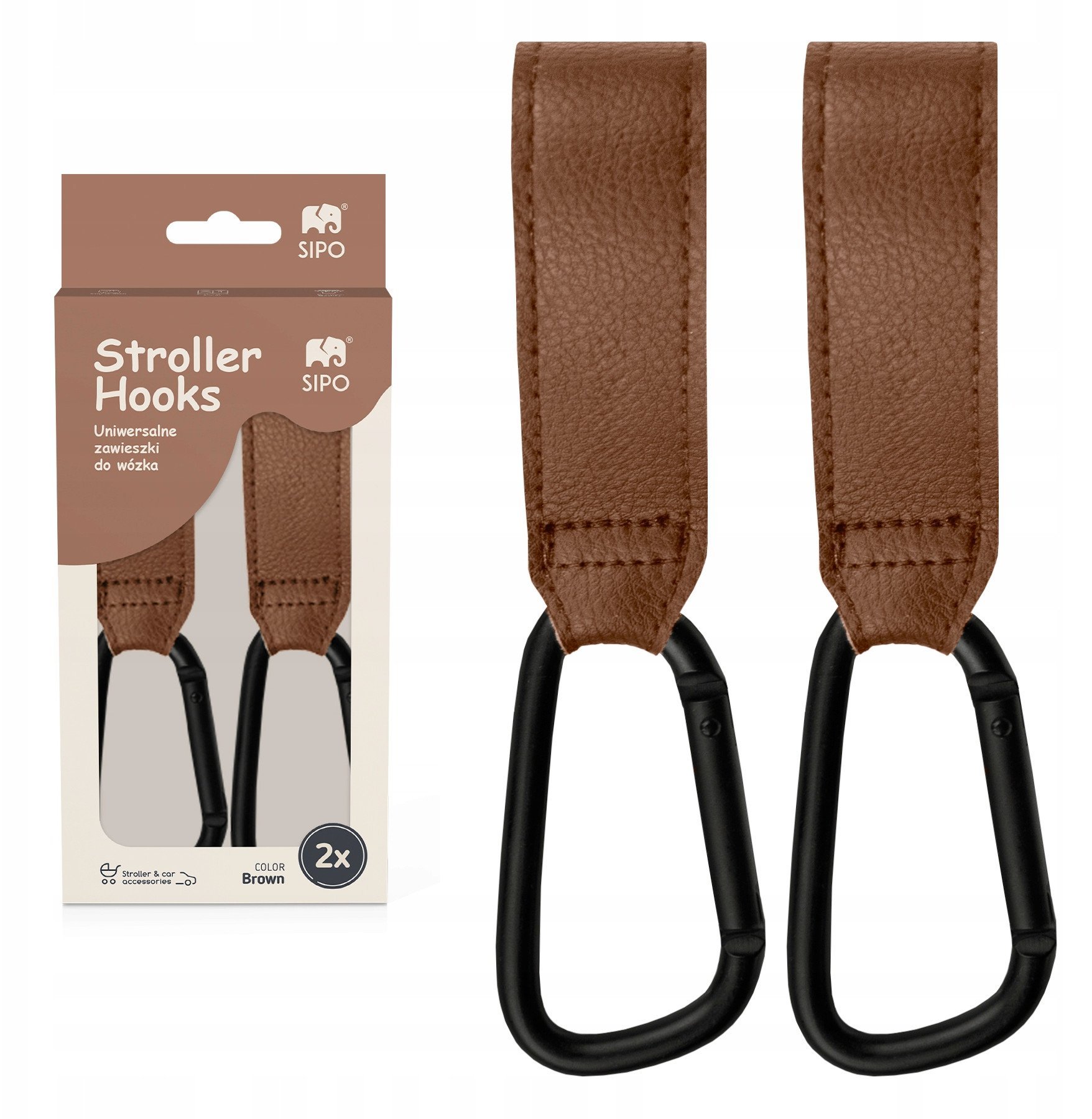 SIPO-SCA-11 ZAWIESZKI DO WÓZKA-2SZT,BRĄZ