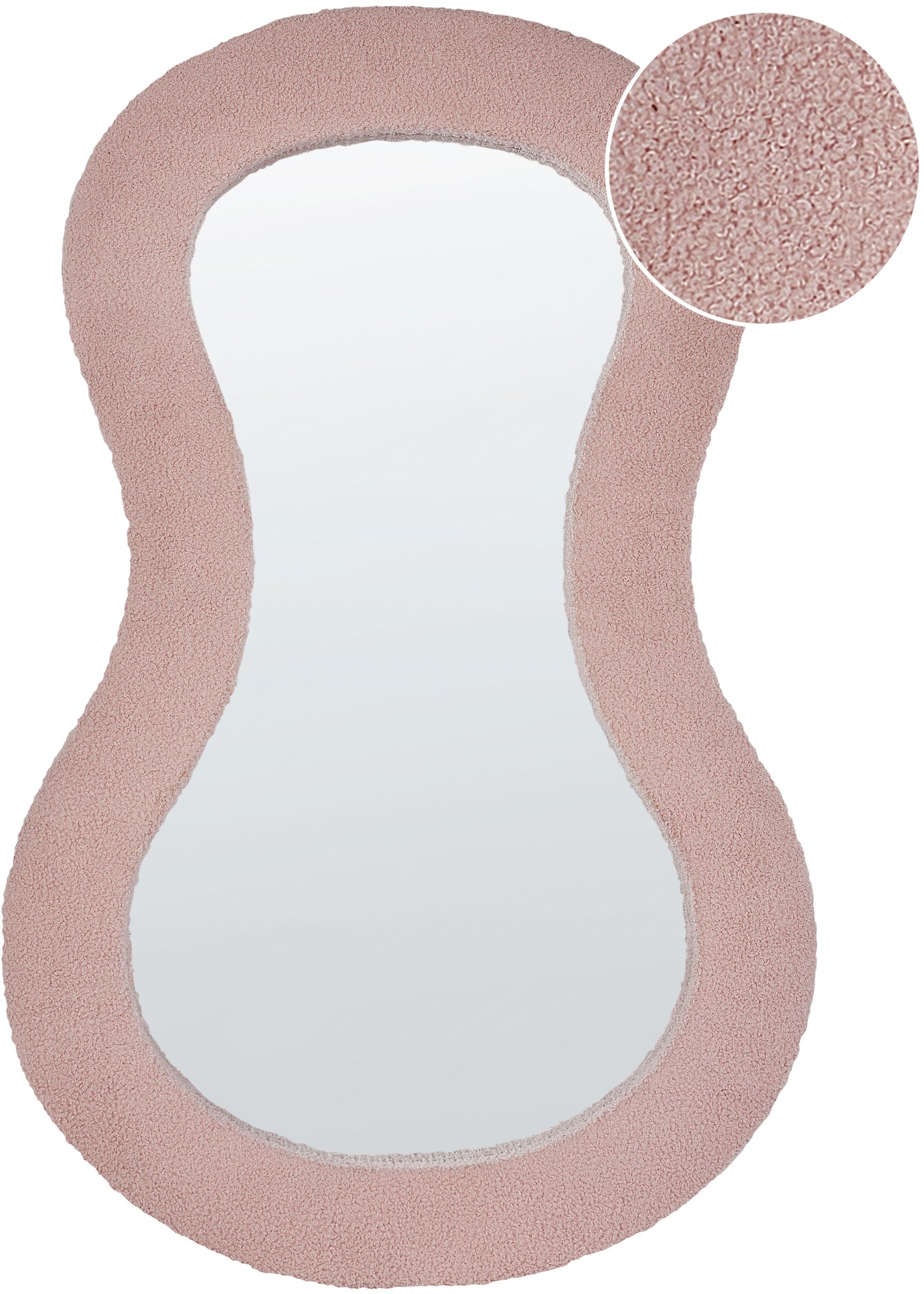 Beliani Boucle Lustro ścienne 112 cm Różowy PLANCHEZ