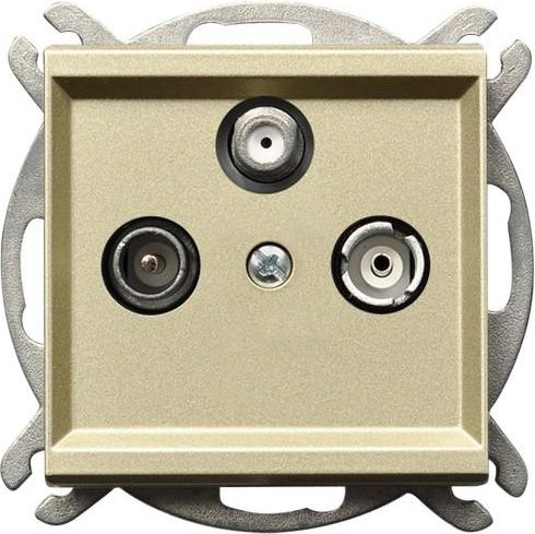 Ospel Gniazdo antenowe Sonata RTV-SAT końcowe szampański złoty (GPA-RS/m/39)