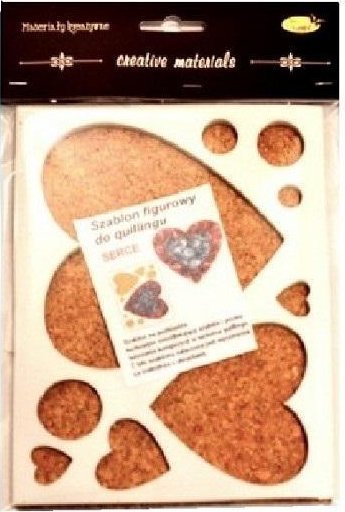 Szablon figurowy do quillingu serce 14.5x19cm