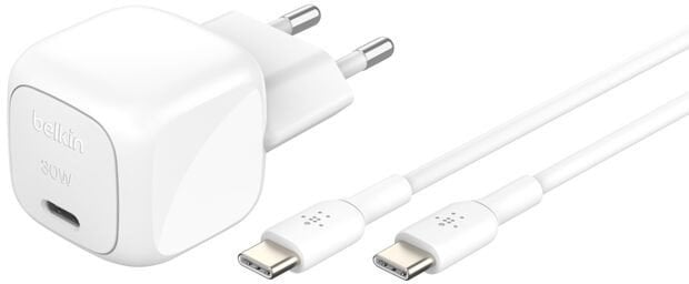Ładowarka Belkin BOOST Charge USB-C/USB-C 30WLad.PD,ws+Kab.WCA008kq1MWH-B6