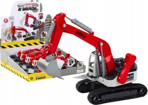 LeanToys Koparka Gąsienicowa Biało-Czerwona Metalowa Łyżka