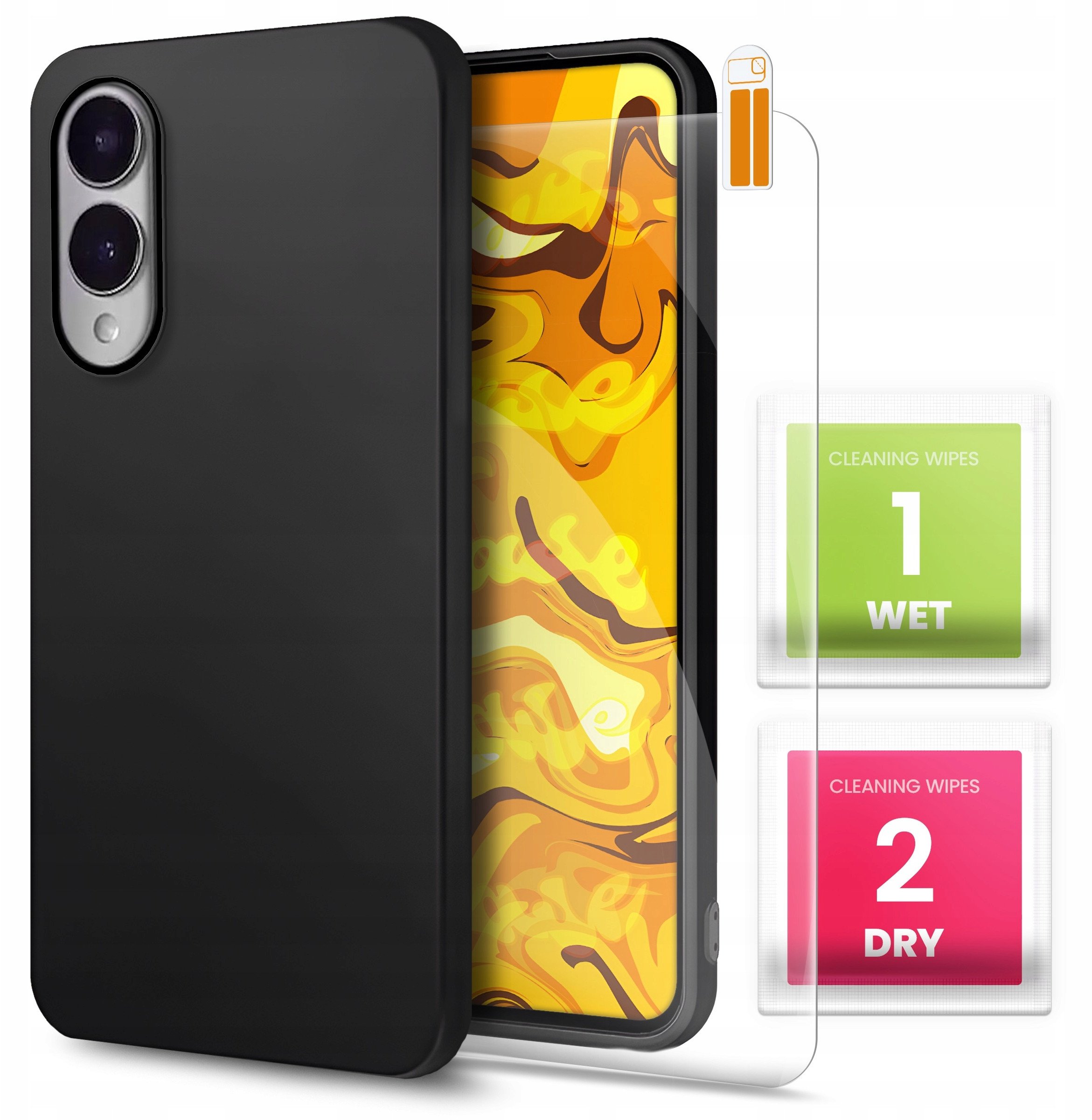 Etui do Samsung Galaxy S25 Edge (Czarne, Matowe, Obudowa, Slim) SZKŁO 9H