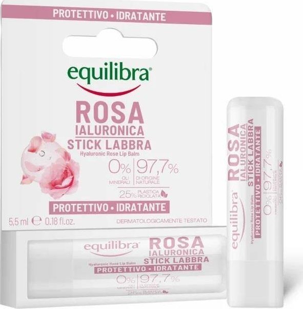 Equilibra Equilibra Rosa różany balsam do ust z kwasem hialuronowym 5.5ml