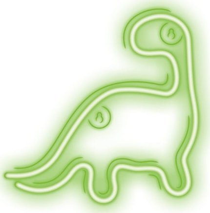 TelForceOne Neon LED dinozaur napis dekoracyjny ścienny zielony 23,5x24,5 cm