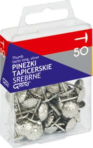 Grand Pinezki tapicerskie srebrne 15mm 50 szt.