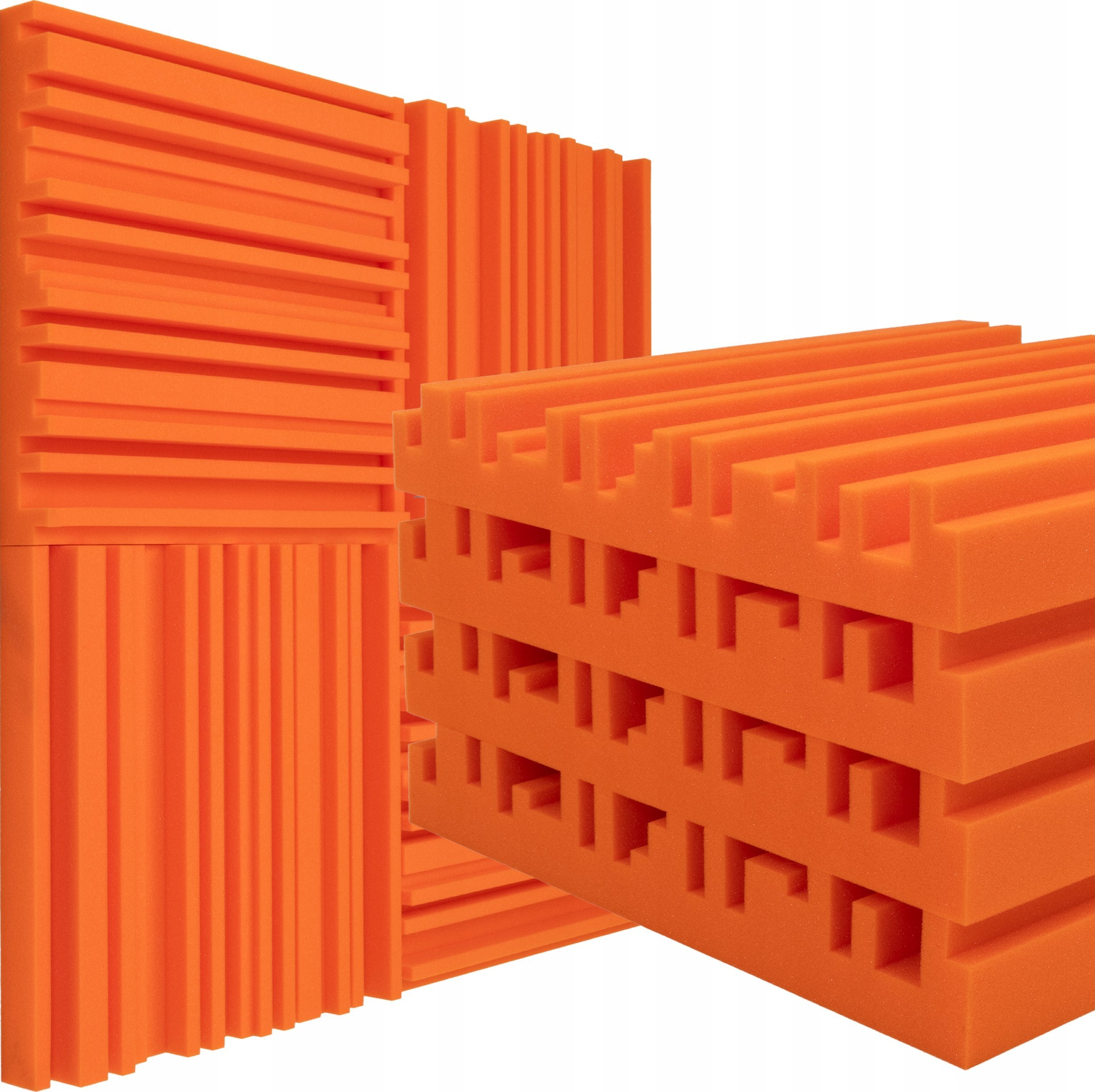 Mata wygłuszająca pogłos i echo ozdobna EQUALIZER panel akustyczny pomarańczowy