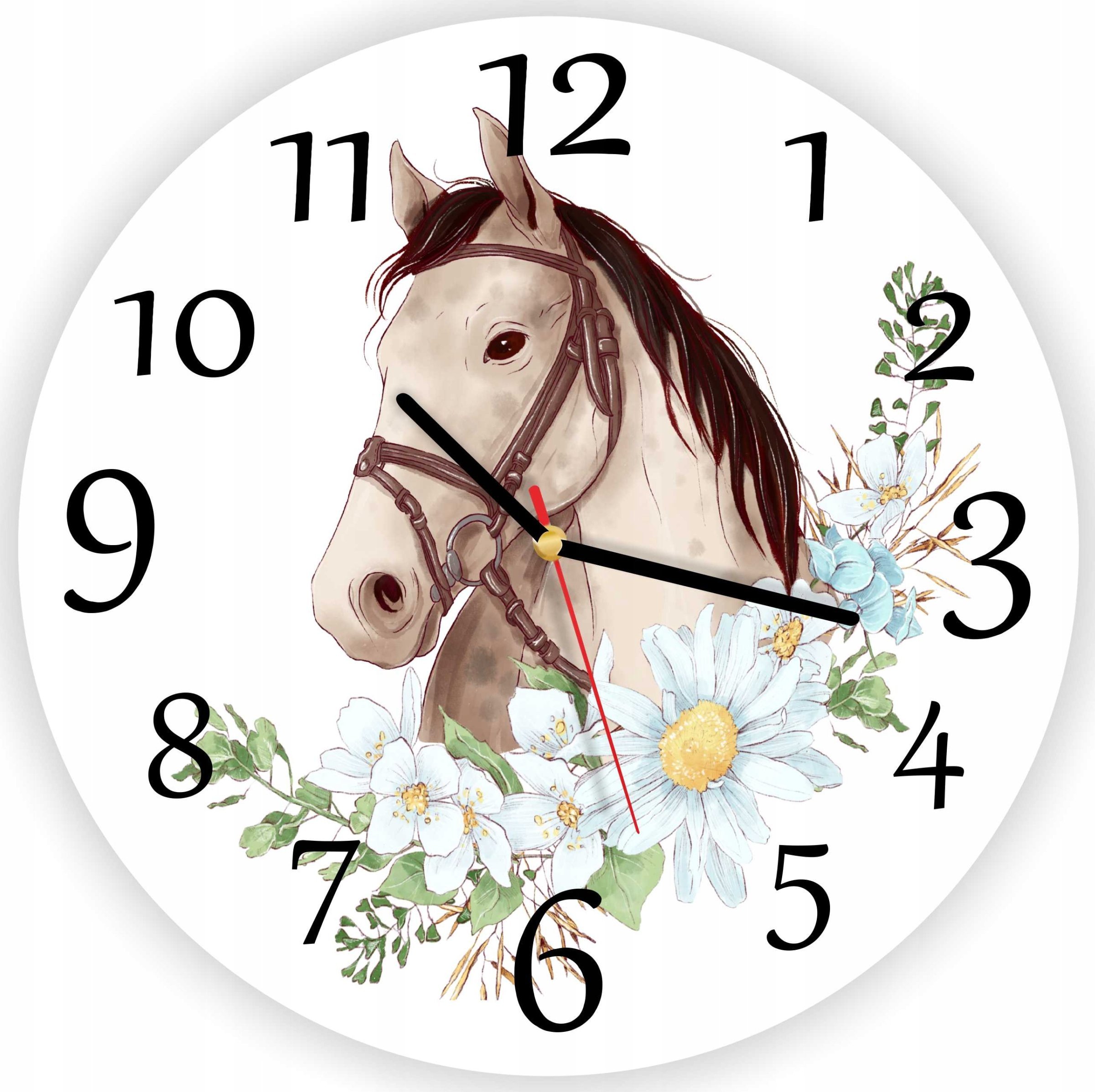 naSciane Zegar ścienny Koń Konie Konik na prezent kwiaty