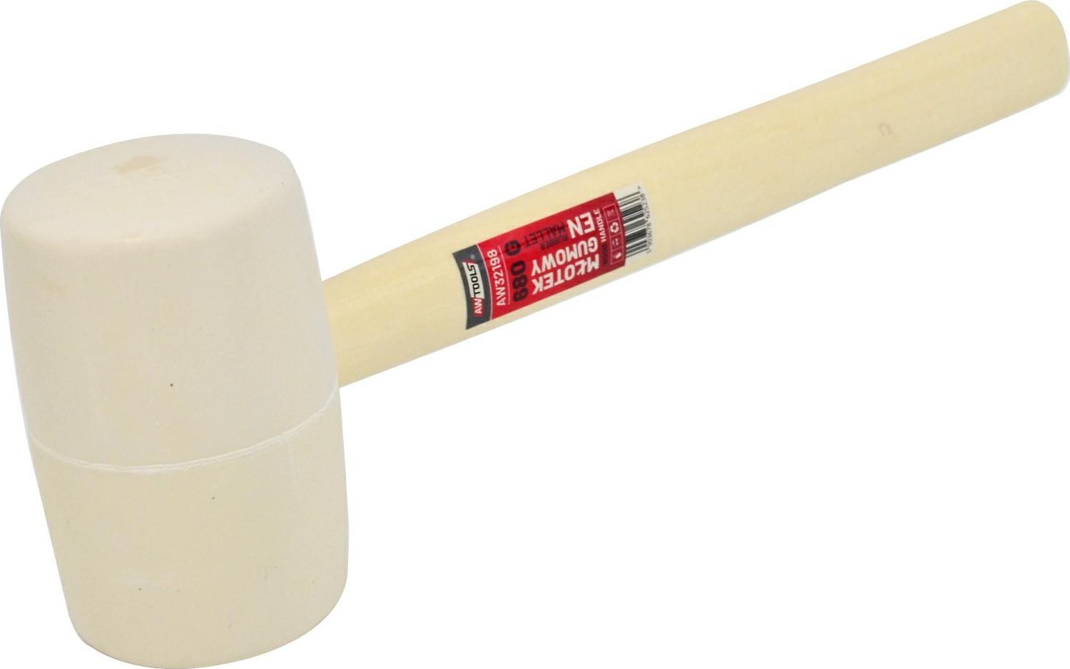 AWTOOLS MŁOTEK GUMOWY TRZON DREWNO BIAŁY 900g