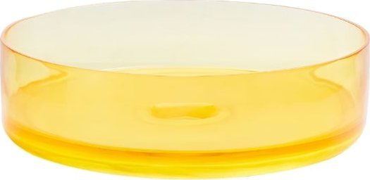 Umywalka Beliani Umywalka nablatowa okrągła ⌀ 36 cm żółta TOLOSA
