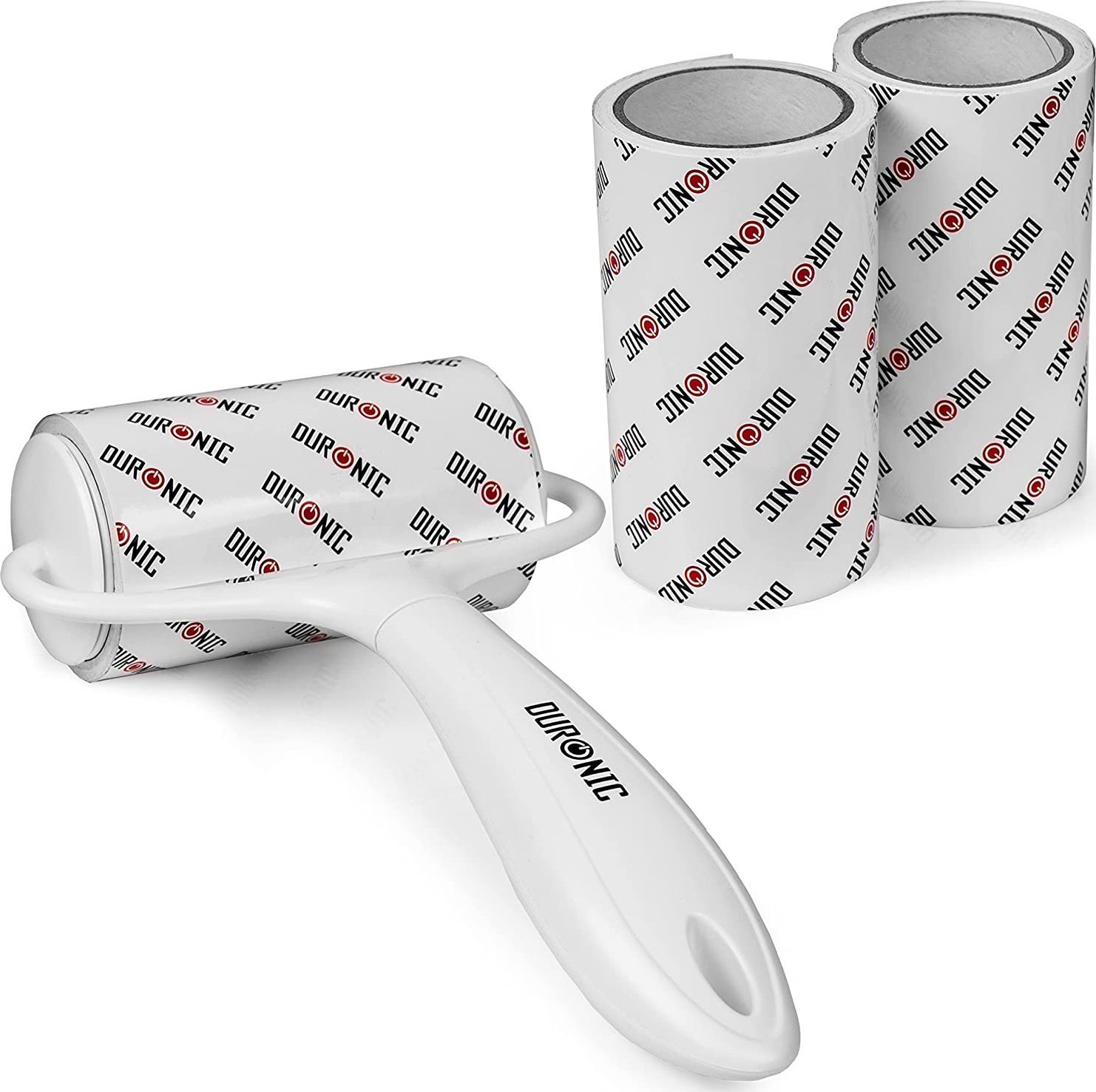 Duronic ROLL1X2- Jedna rollerka ręczne i 2 wkłady do rolki | 60 listków na jedną rolkę | do usuwania kłaczków z tkanin i odzieży, usuwają sierść zwier