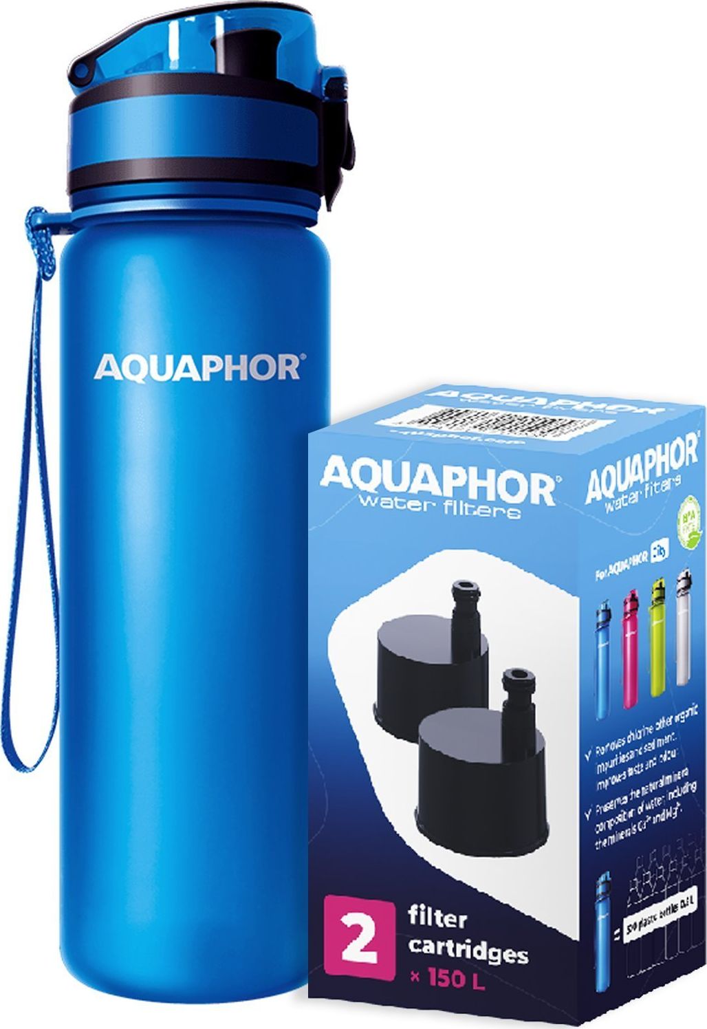 Aquaphor Butelka filtrująca Aquaphor City niebieska z filtrami