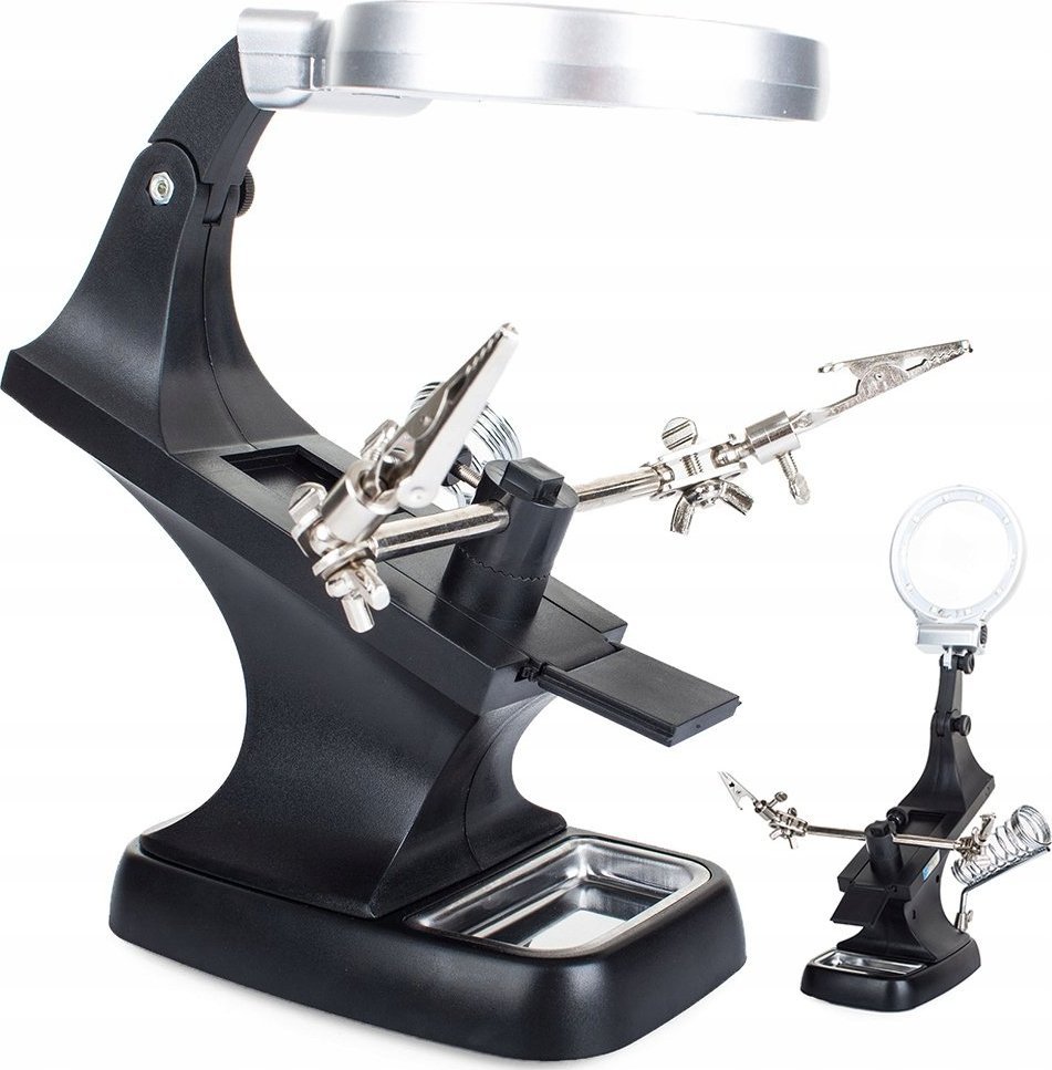 Verk LUPA TRZECIA RĘKA 10 LED UCHWYT LUTOWANIA 3x 4.5x