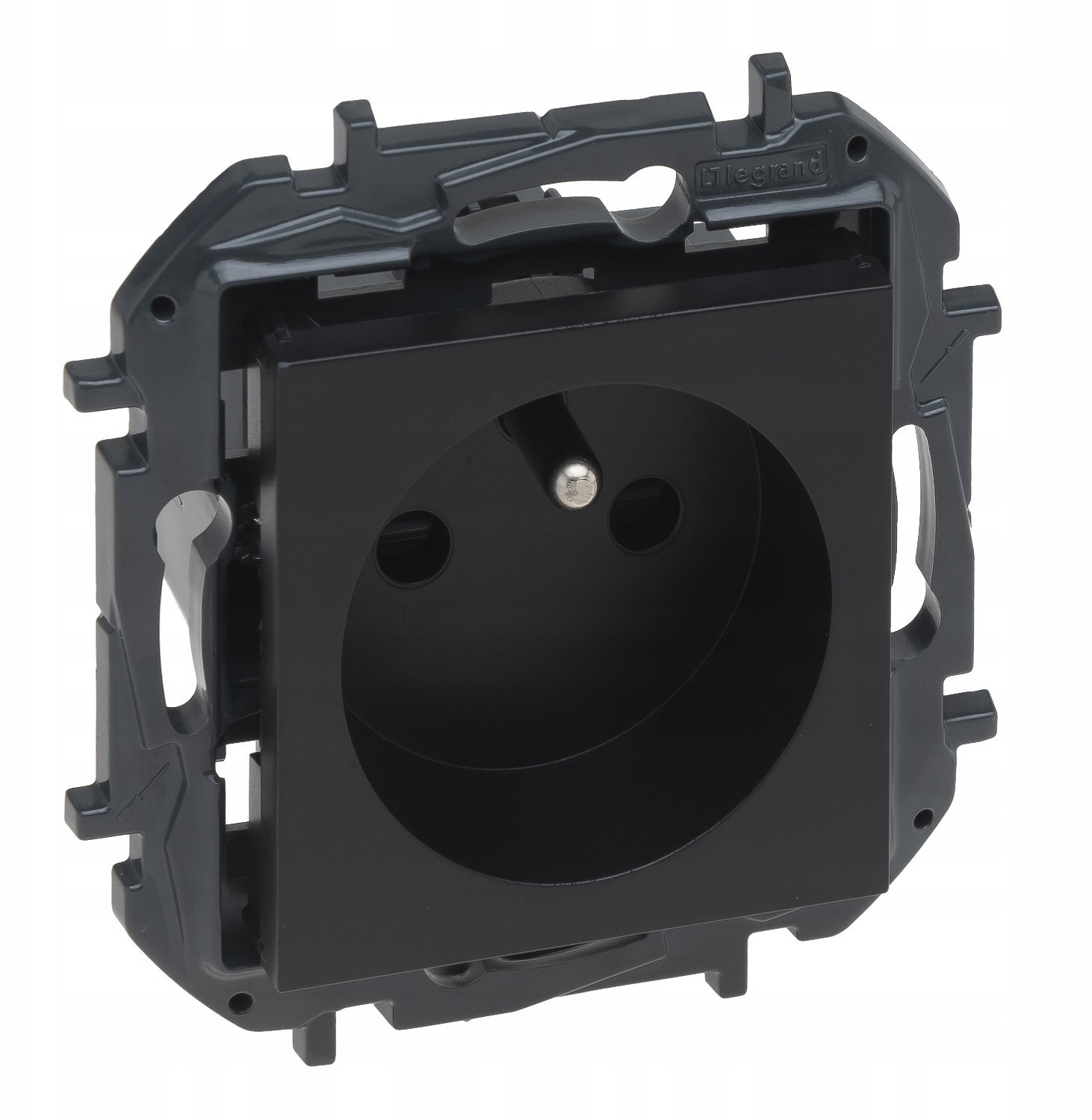 Niloe Step Gniazdo 2p+z, zaciski śrubowe, bez przesłony - kolor czarny 863530B