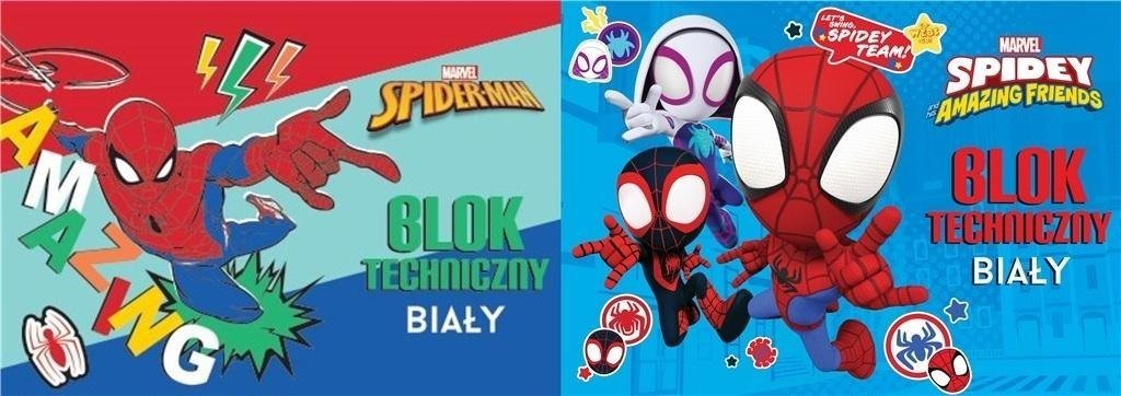 Beniamin Blok techniczny A4/10K biały Spider Man
