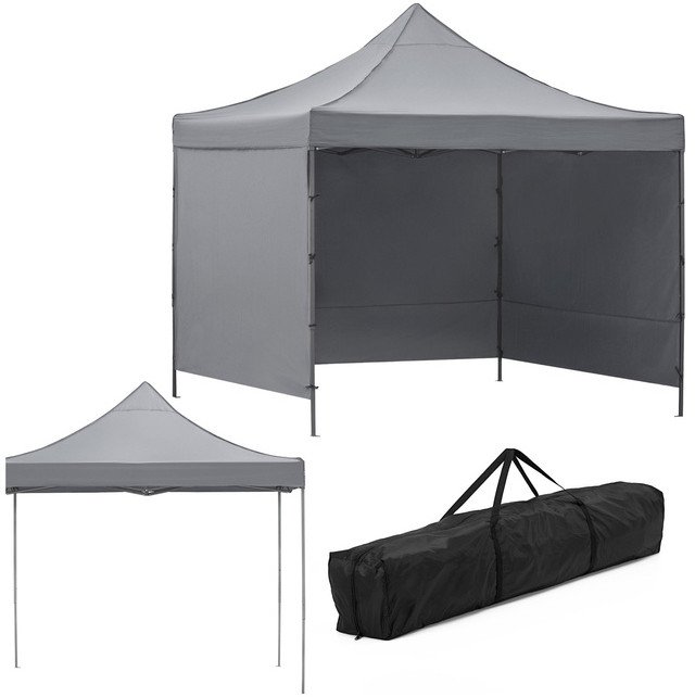 Namiot handlowy 3x3 m ogrodowy pawilon targowy ekspresowy na imprezy, catering szary UNIWERSALNY