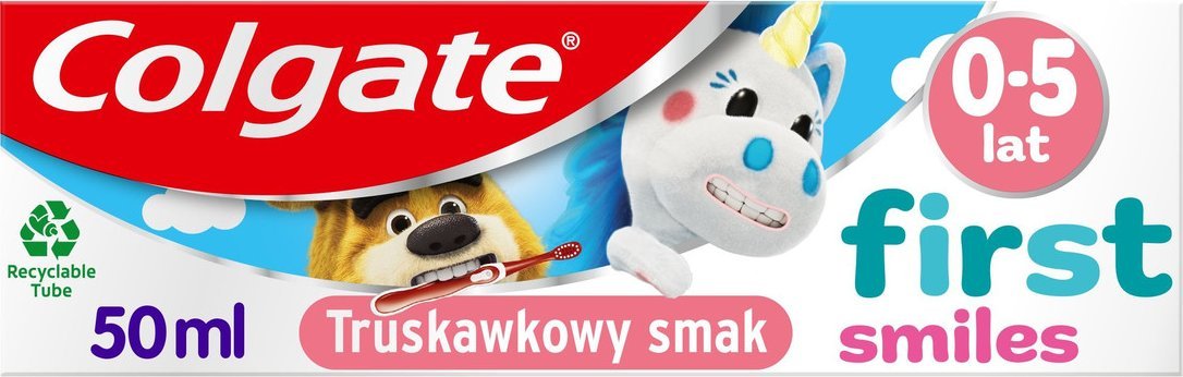 Colgate Kids Pasta do zębów dla dzieci 0-5 First Smiles - Smak Truskawkowy 50ml
