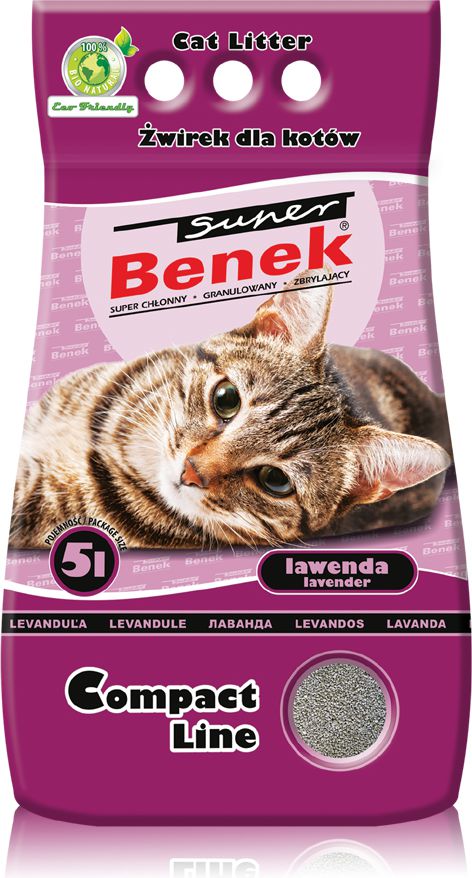 Żwirek dla kota Super Benek Compact Lawenda 5 l
