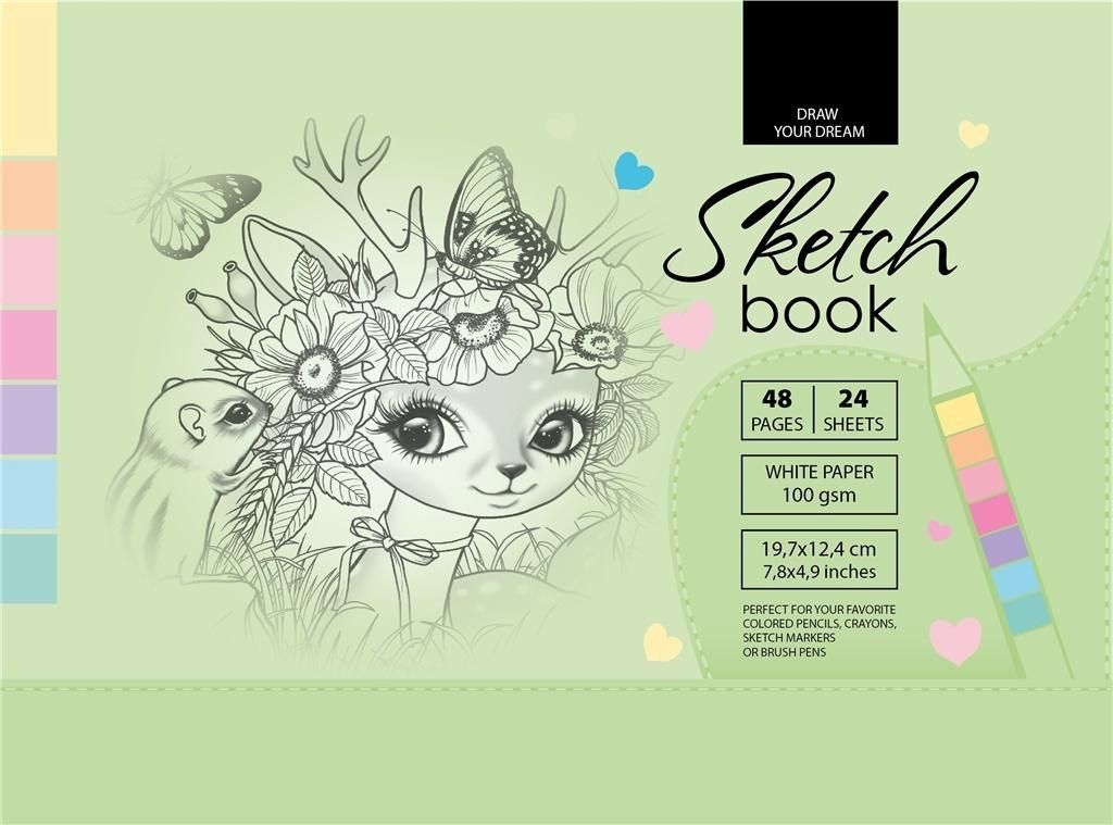 Fresh Szkicownik 12.4x19.7cm 48k zielony