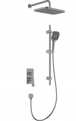 4529-301-61 / KFA / MALAGA / ZESTAW NATRYSKOWY PODTYNKOWY Z DRĄŻKIEM PRZESUWNYM , PVD GUN METAL GREY /