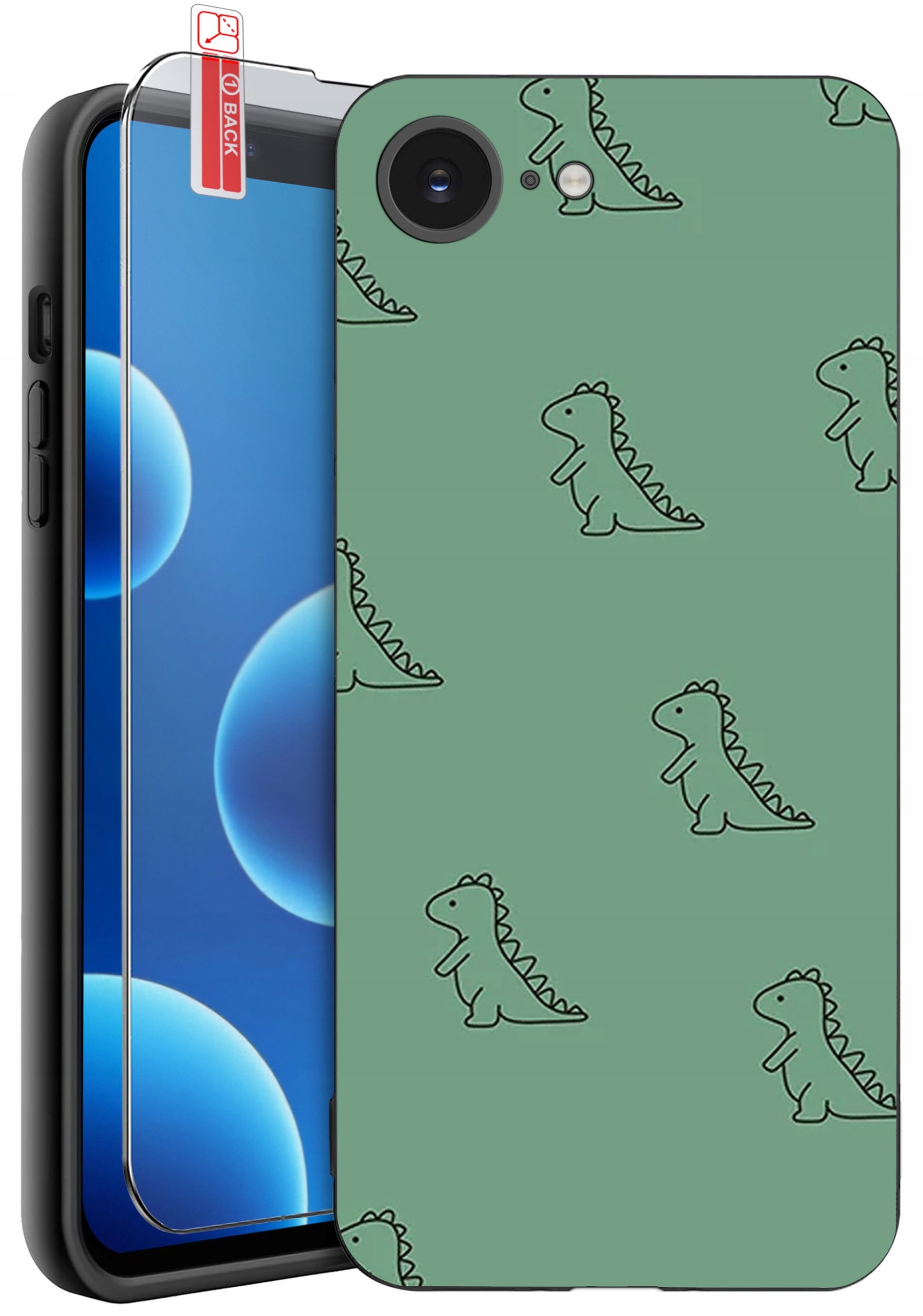 ETUI do iPhone 16e | WZORY | SILIKONOWE MATT CASE + SZKŁO 9H