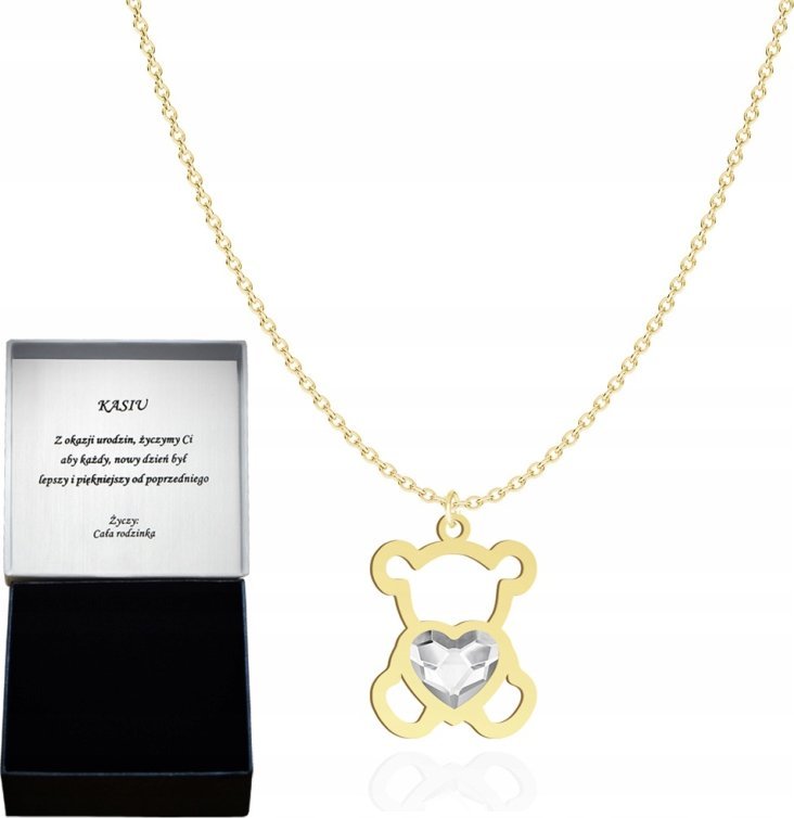 Radziszewska Jewellery Pozłacany Naszyjnik z sercem MIŚ DEDYKACJA GRATIS