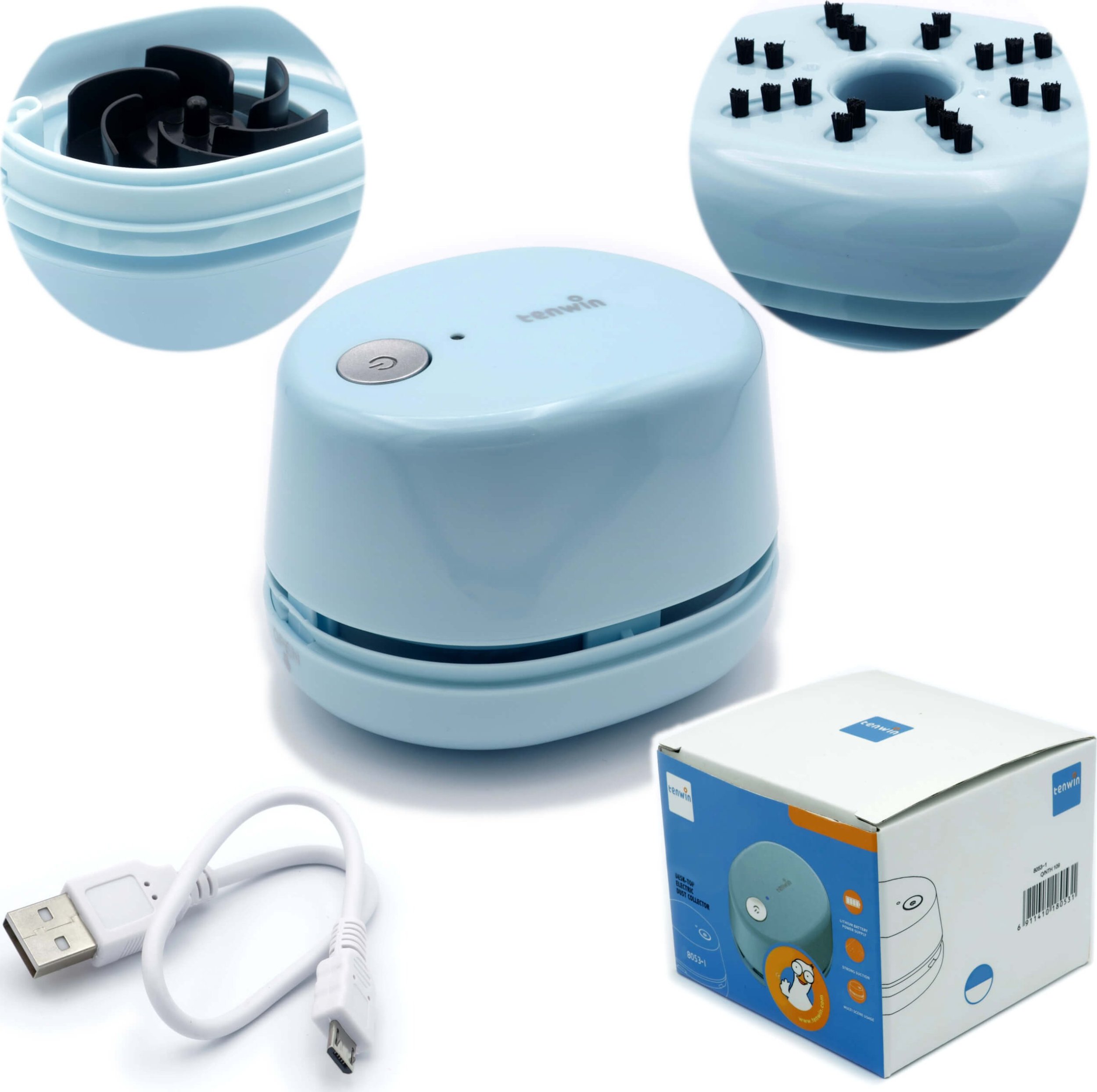 Tenwin Mini odkurzacz ręczny elektryczny biurkowy bezprzewodowy 600mAh USB TENWIN