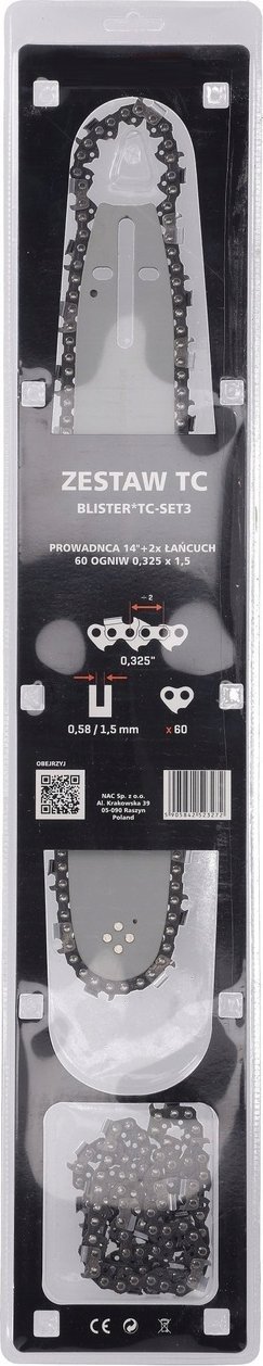 Prowadnica 14" + 2x Łańcuch 60 ogniw - 0,325 x 1,5 TOP CUT