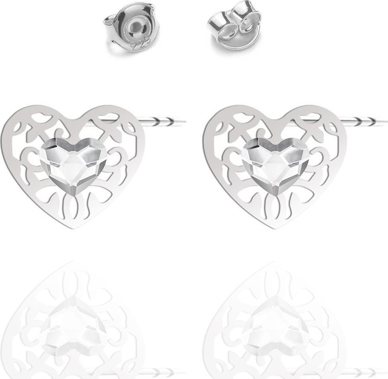 Radziszewska Jewellery Kolczyki Srebrne Serce Ażurowe