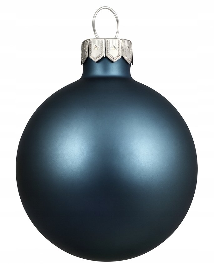 Bombka choinkowa szklana gładka niebieska duża 10cm 1szt