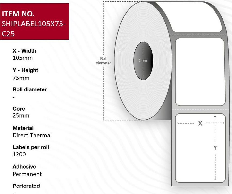 Capture Ship-label 105 x 75mm, Core