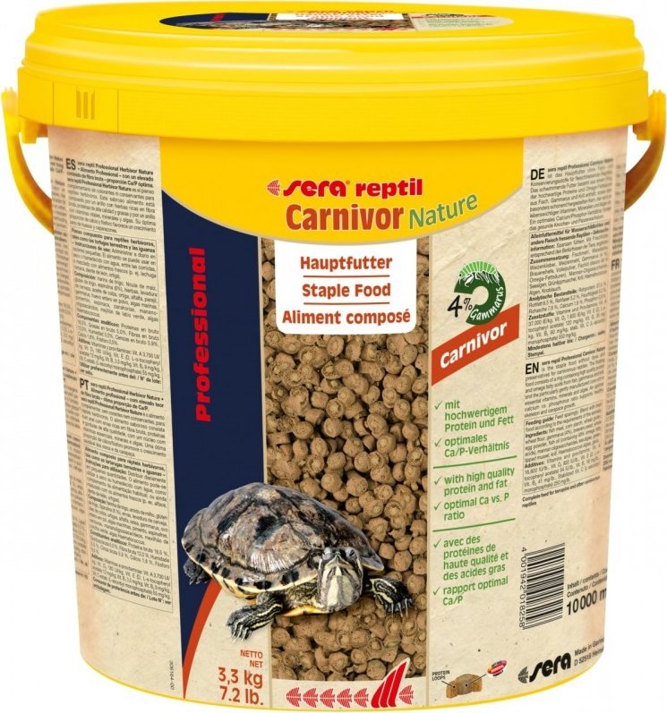 Sera Reptil Professional Carnivor Nature 10 l, granulat - gady, pokarm uzupełniający