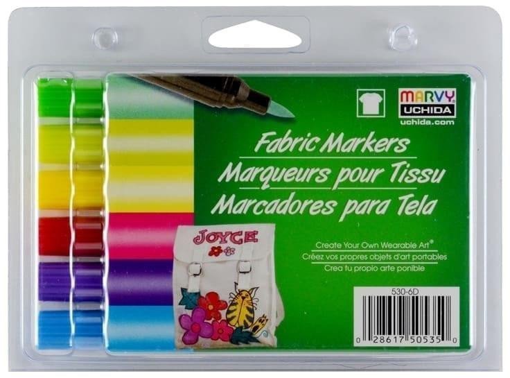 Markery tekstylne Brush 6 kolorów