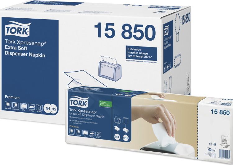 Tork Tork - Serwetki dyspenserowe, 2-warstwowe, Premium - Białe