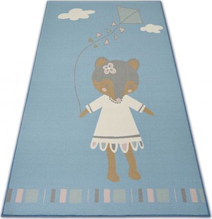 Dywany Łuszczów DYWAN dla dzieci LOKO Myszka niebieski antypoślizgowy, 120x170 cm