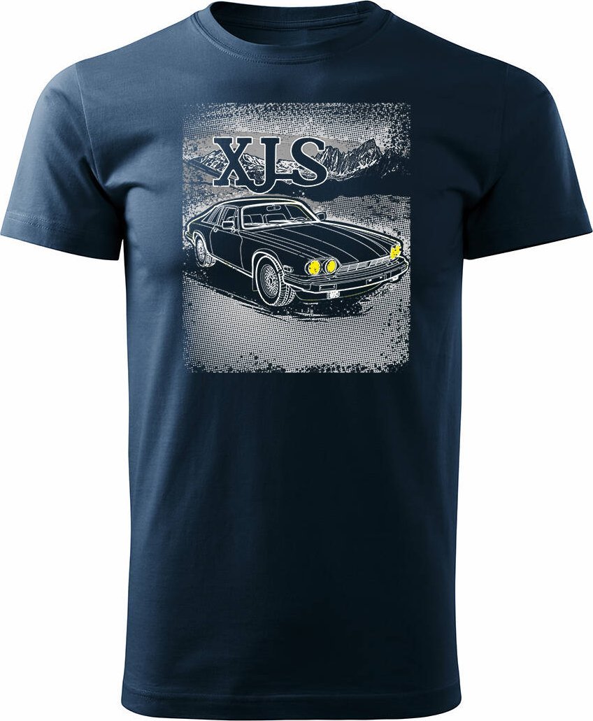 Topslang Koszulka z samochodem jaguar z jaguarem xjs kolekcjonerska męska granatowa REGULAR S