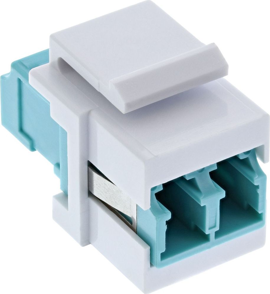 InLine InLine Keystone Światłowodowy Adapter Snap-in biały, duplex LC/LC, MM, ceramiczna tuleja, morski