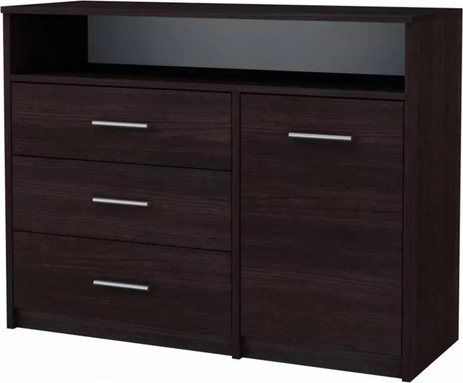 Elior Komoda z szufladami i półkami do salonu wenge - Migres 4X
