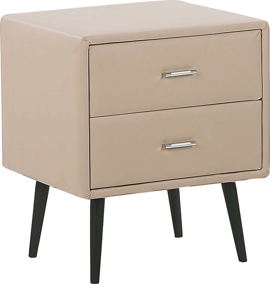 Beliani Szafka nocna ekoskóra beżowa ESSONNE