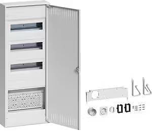 Rozdzielnica hybrydowa natynkowa 36 moduły 5-rzędowa 1x płyta 1x gniazdo drzwi stal Volta VA603NWH