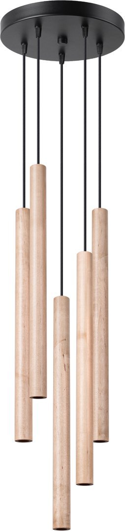 Lampa wisząca Sollux Lighting SOLLUX Lampa wisząca PASTELO 5P drewno 5 x G9 SL.1270