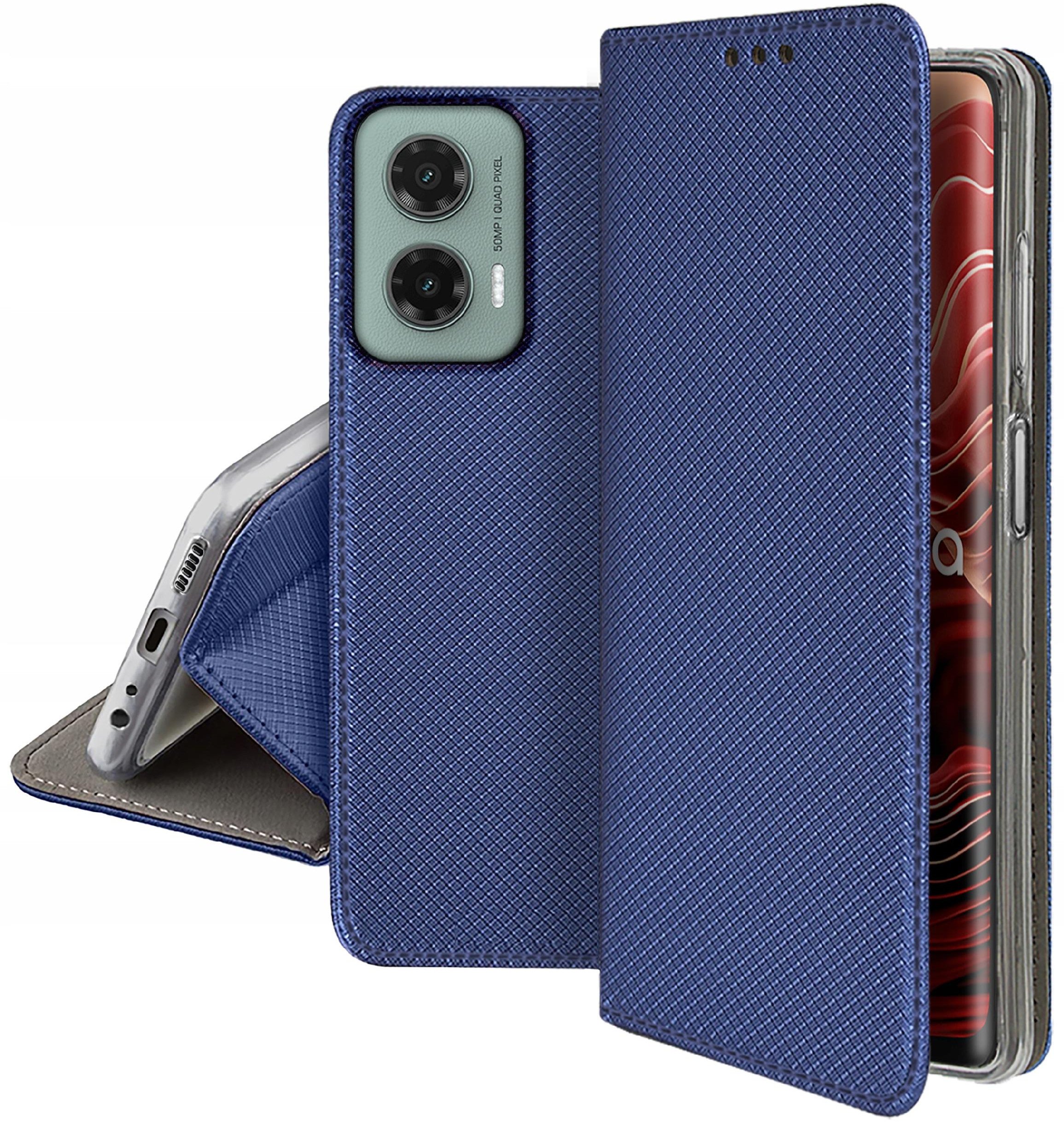 Etui do Motorola Moto G35 5G SMART MAGNET CASE PORTFEL + SZKŁO 9H