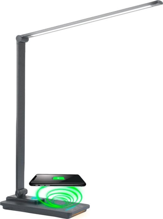 Lampka biurkowa Orava Orava stolní LED lampa s bezdrátovou nabíječkou na telefon, Qi technologie, 24 W, 30 000 h, dotykové ovládání