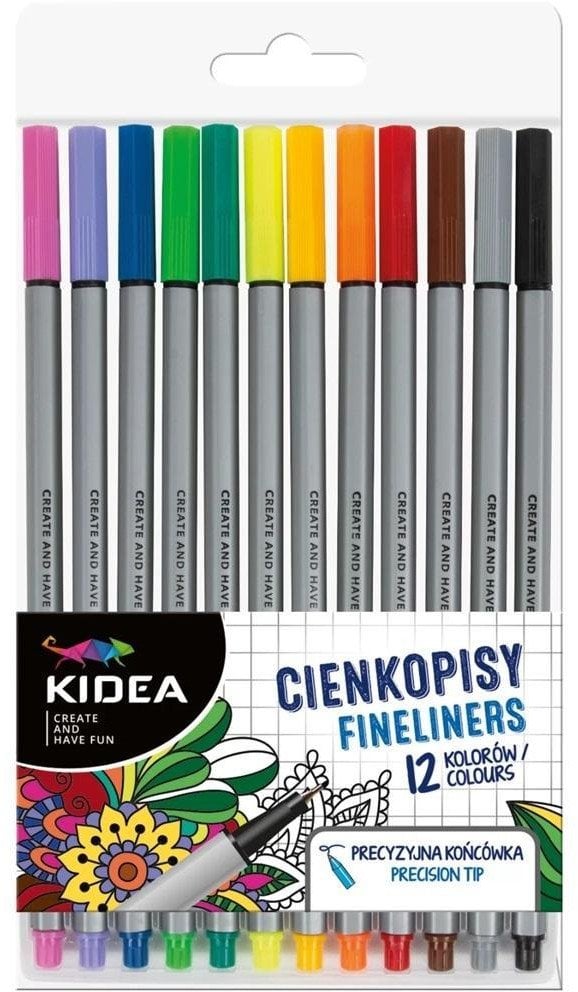 Derform Cienkopisy 12 kolorów KIDEA