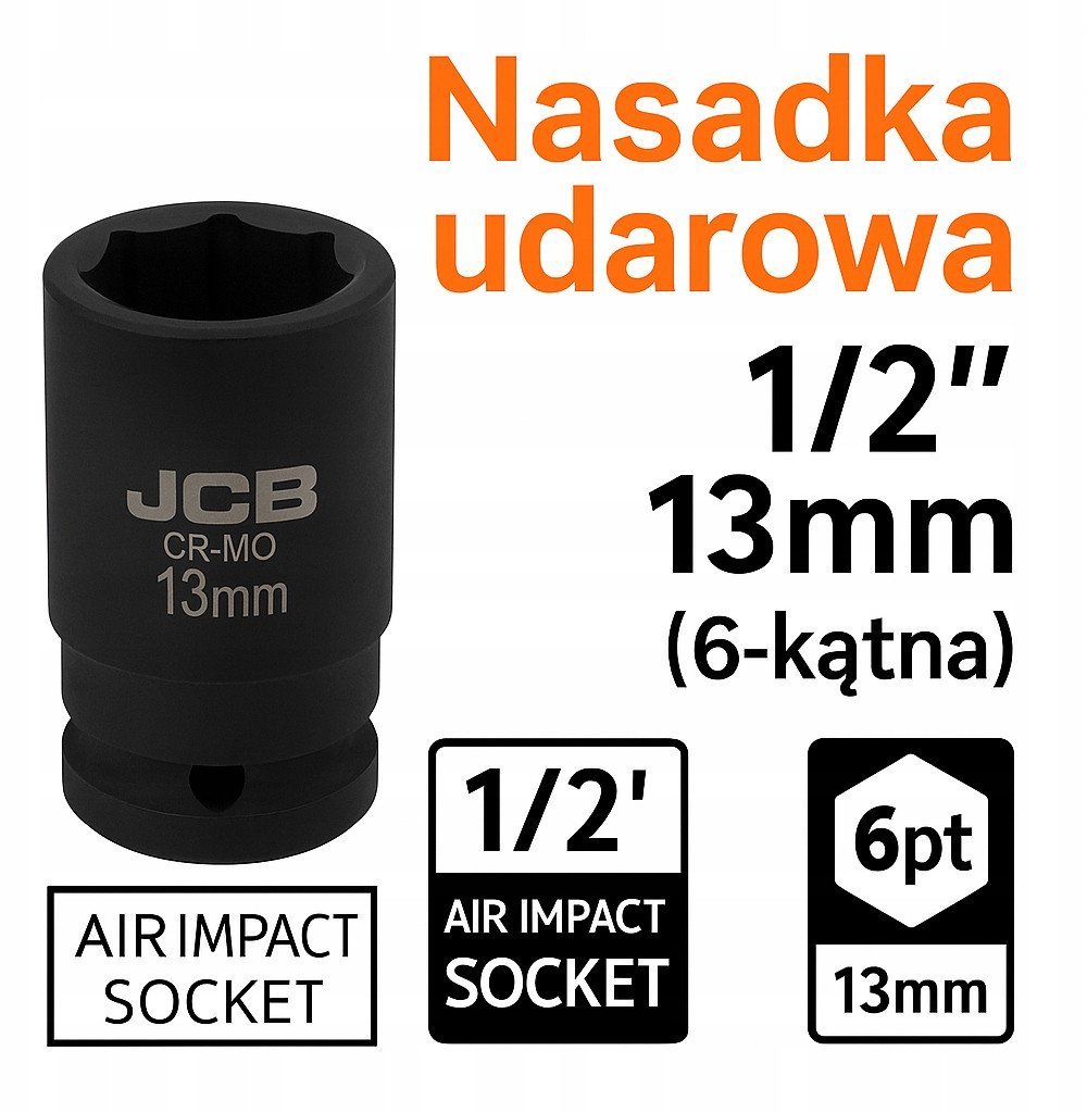 JCB Nasadka udarowa 1/2" 13mm (6-kątna)