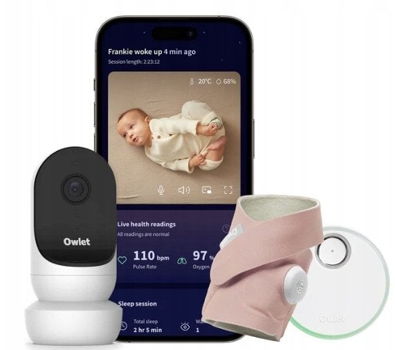 Owlet Dream Sock smart sock for baby, Dusty Rose + Owlet Cam 2