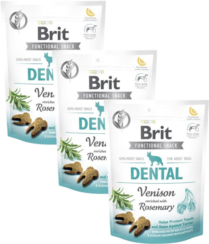 BRIT CARE DOG FUNCTIONAL SNACK DENTAL VENISON 3x150g