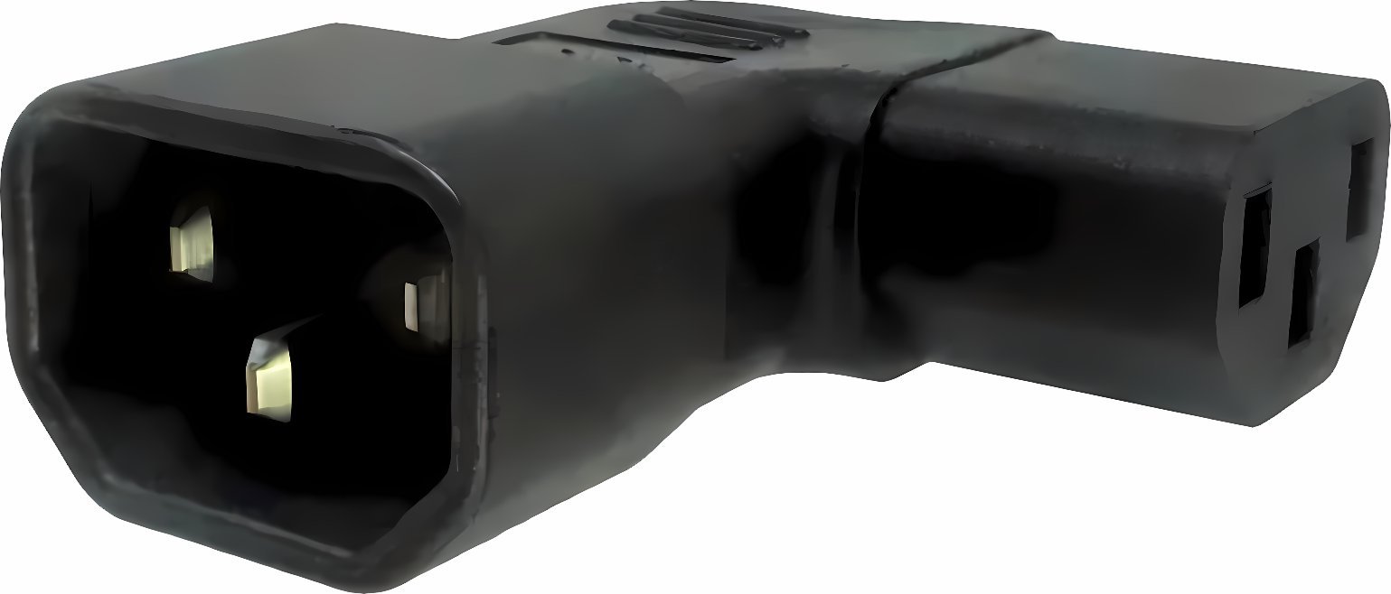 Kabel zasilający PremiumCord Adapter kątowy na bok IEC C13 na IEC C14 napětí 230V, 10A